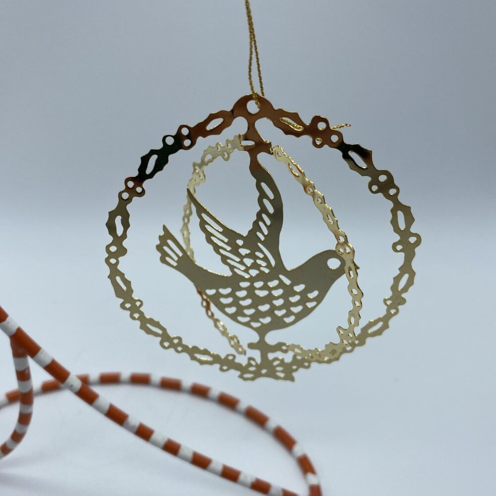 Bird Dove 24K Gold Finish Brass Christmas Ornament - Picture 5 of 10